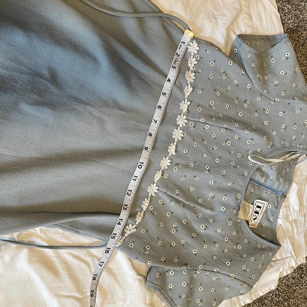 Light Blue Mini Dress with Embroidered Bodice - Picture 9 of 11